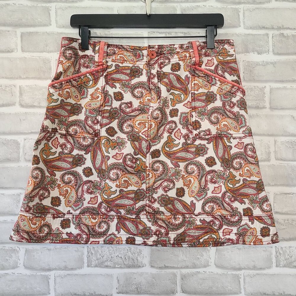 Aventura Organic Cotton Mini Skirt A-Line Cargo Boho Paisley Festival Western 8